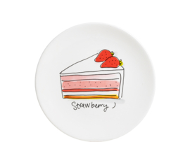 Blond Taartbordje 18 cm strawberry