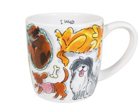 Blond cappuccino mok hond