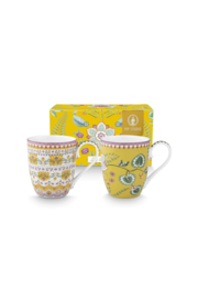 Pip Studio Set/2 Mokken Lily&Lotus Geel 450ml