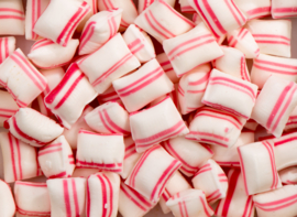 Pepermunt kussentjes met rode streepjes