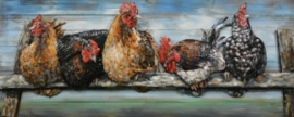 Schilderij kippen