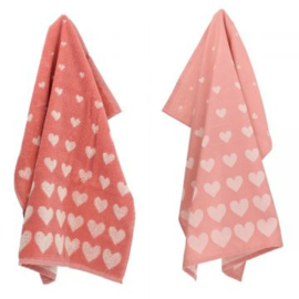 Bunzlau Keukendoek óf Theedoek - Hartjes Roze