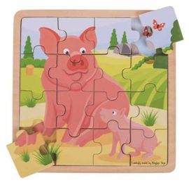 Puzzel varken met biggetje