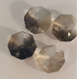 Octagon 14 mm Jet Hematite ( Crystal de Settat )