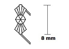 Goudvergulde clip 8 mm per 100 stuks