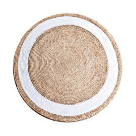 CARPET JUTE ROUND NATUREL/WHITE