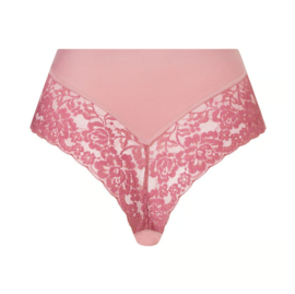 High Waist Brazilian Lace - Rose Pink
