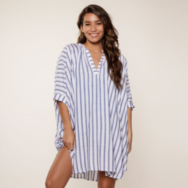 LDS kaftan white/blue