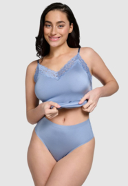 High Waist Brazilian Lace - Powder Blue