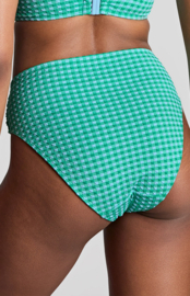 Panache Swim mid waist bikini slip Green Gingham