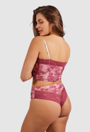 High Waist Brazilian Lace - Spring Flowers