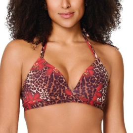 Triangle Bikini Top - Leopard Flower
