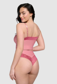 High Waist Brazilian Lace - Rose Pink
