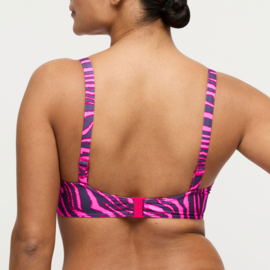 Malabo Voorgevormde Balconette Bikinitop - Hot Pink Zebra