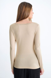 Lisca Lace Lounge Shirt - Beige