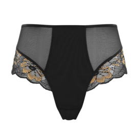 Panache Sabrina highwaist brazilian black/vintage gold