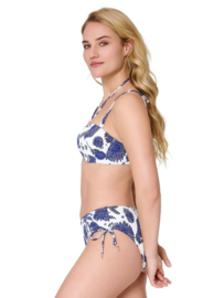 Balconette Bikini Top - Blue White Print