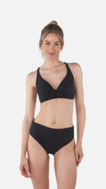 Solid High Waist Bikinibroekje - Zwart