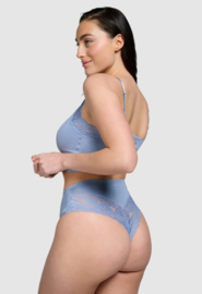 High Waist Brazilian Lace - Powder Blue