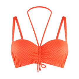 LDS Balconette strapless bikinitop Hot Coral