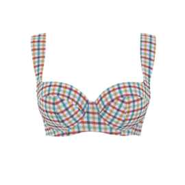 Panache Swim Bette balcony bikini top Seersucker