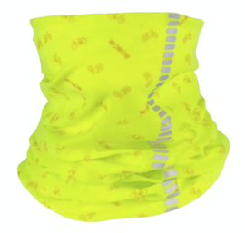 WOWOW multifunctie doek/nekwarmer 'Nutty' fluo geel