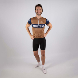 Retro wielershirt Molteni bruin - Rogelli