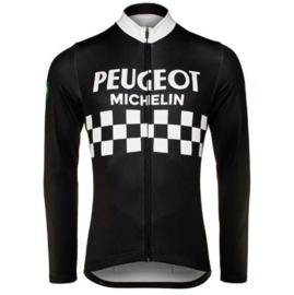 Retro wielershirt Peugeot Michelin zwart