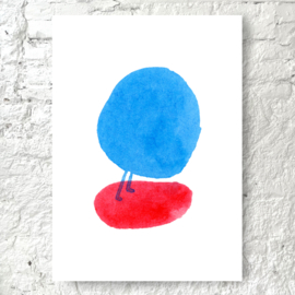 Blue dot with a heavy life,  50 x 70 cm in plexiglass