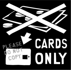 3. No Cash Cards Only illustration window sticker