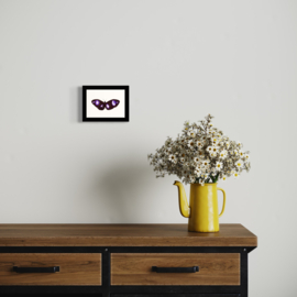 Framed Unsad Black and Purple Butterfly