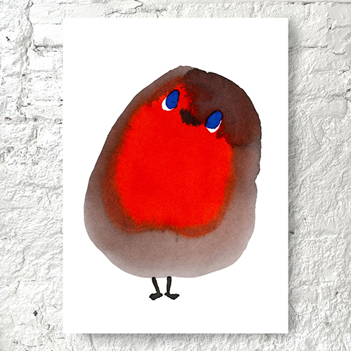 Het roodborstje van het schilderij wishbird heeft blauwe ogen. Ze verwijzen naar het Nazar amulet en bieden bescherming aan de kijker tegen het boze oog