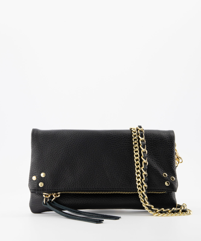 "Triple dot leather bag" Black