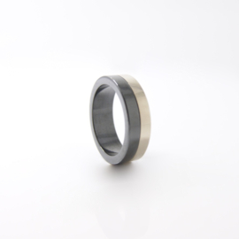 Brech sieraden - keramiek ring met witgoud - Maat 16,75 - UI23