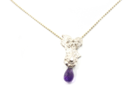 Juwelen Praten - Sierlijk collier met amethist hanger - 11069