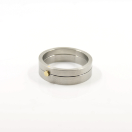 Brech sieraden - 2-the-point ring - maat 21 - edelstaal/14k geelgoud - UI10