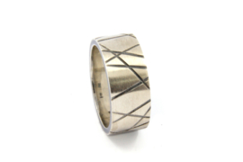Galerie Puur - Ring met gezwart zilveren lijnen - 1206101