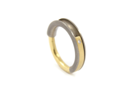 Brech Sieraden - Ring zilver en 18k goud - maat 17 - UI31