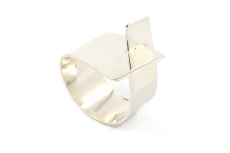 Galerie Puur - Abstracte ring zilver - 11043