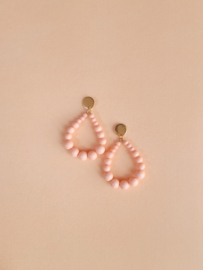 Juna glans | roze oorbellen druppelvorm