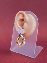 Eva lila paars | lichte stainless steel oorbellen