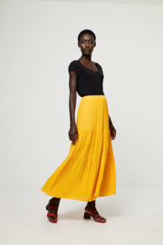 Surkana buttoned long skirt yellow 521LIVI627