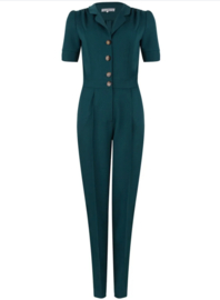 Very Cherry - Classic Jumpsuit petrol Gabardine