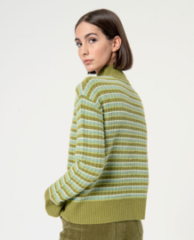 Surkana Striped Jumper Turtleneck Green 564ALZE231