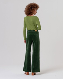 Surkana  Wide Leg Trousers with Patch Pockets-Khaki 556TASS523