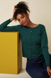 King Louie  Cardi roundneck Cocoon - Pine Green