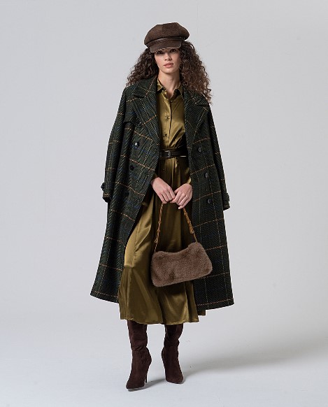 Surkana  Herringbone Fabric Trench Coat  565MACO422