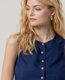 Surkana Round Neck Vest-Blue  526NAPE324