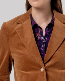 Surkana  Blazer With Printed Lining-Toffee 556TASS326