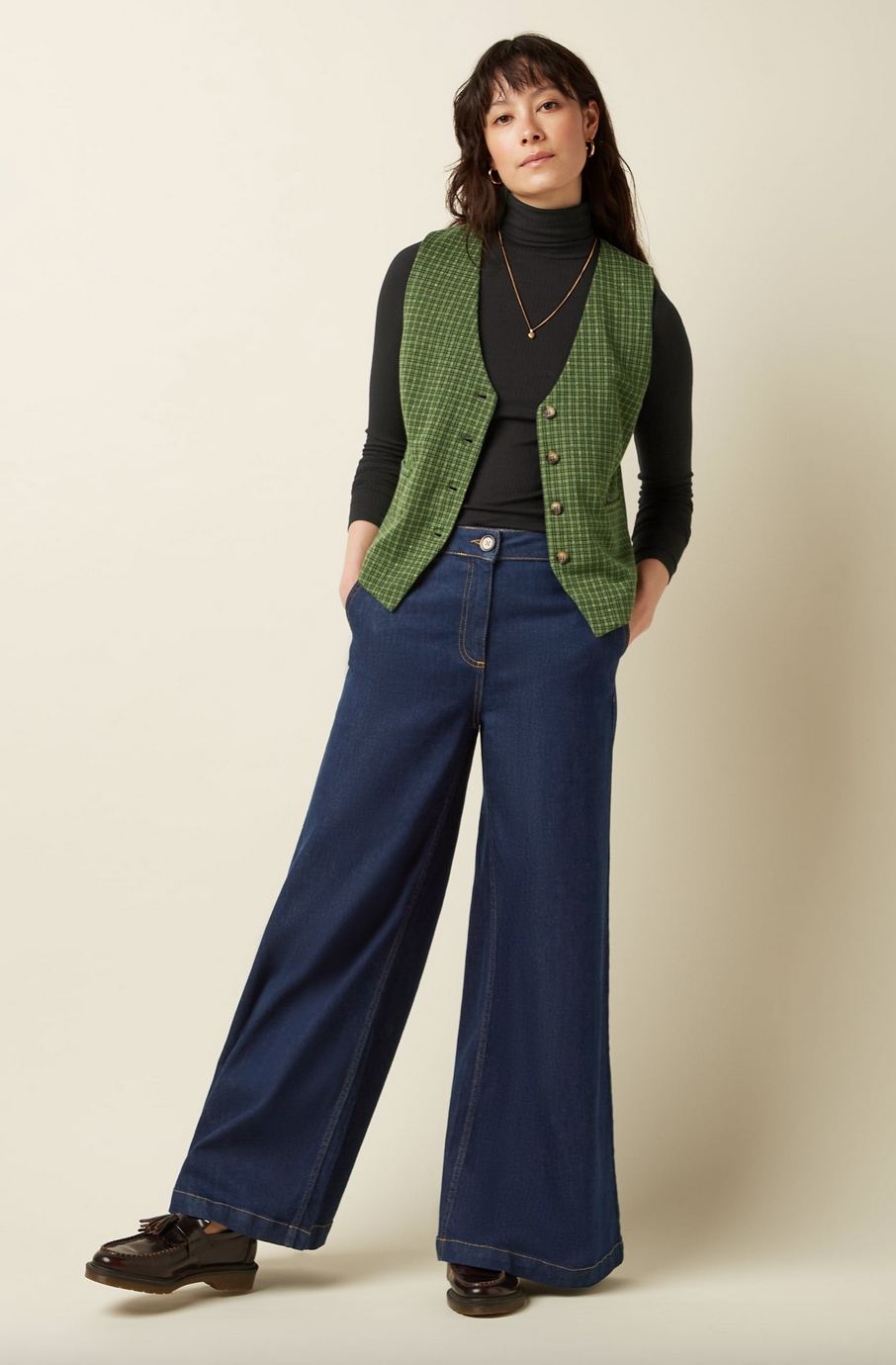 King Louie Frederica Pants-Ivy Check-Guacemole